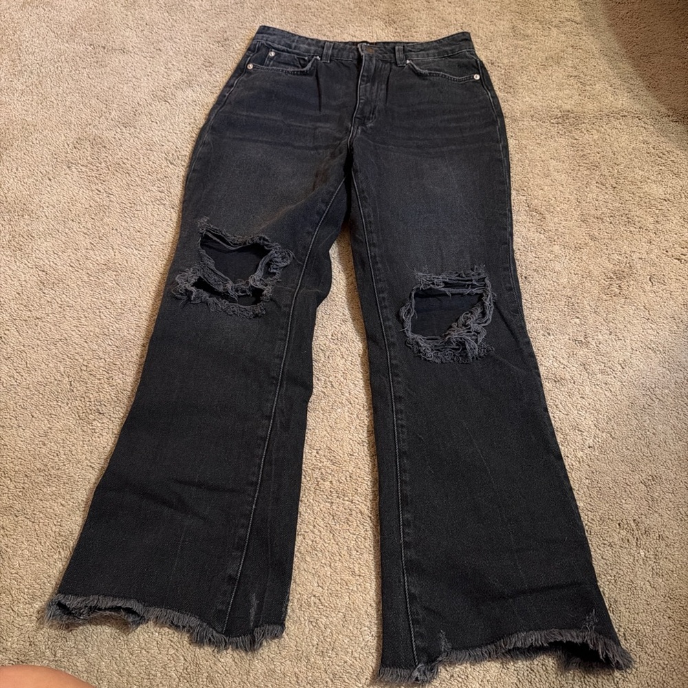BDG urban outfitters Black distressed denim bootcut jeans waist 27